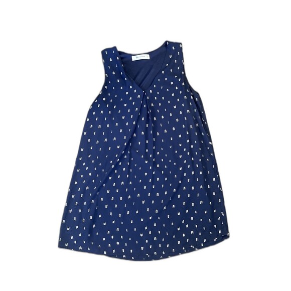 The Impeccable Pig Size Large Mini Tank Dress Navy Blue V Neck Southern Coastal - Picture 1 of 8